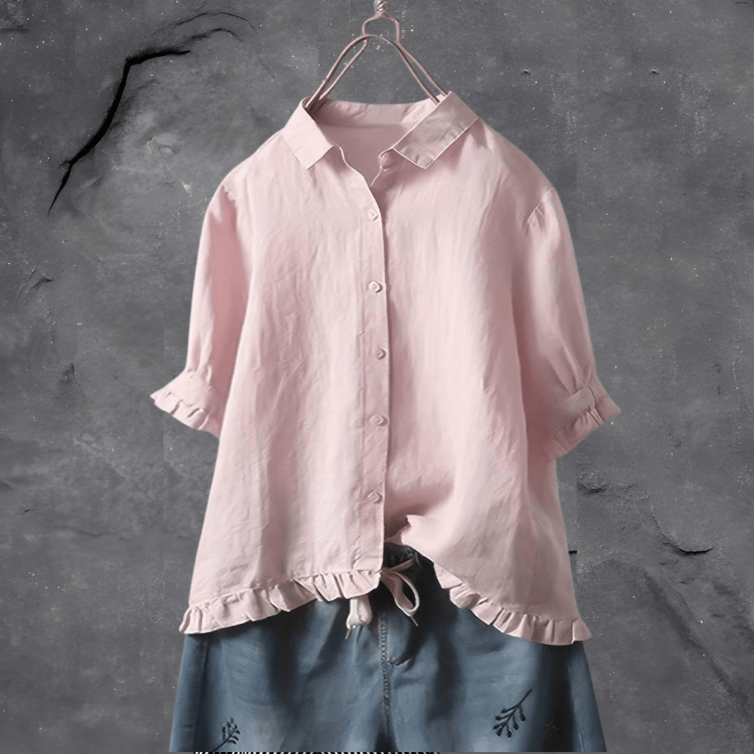 Léna™ -  Elegant Cotton and Linen Shirt