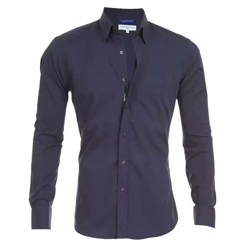 Liam MuscleFit - Oxford Shirt with Zipper