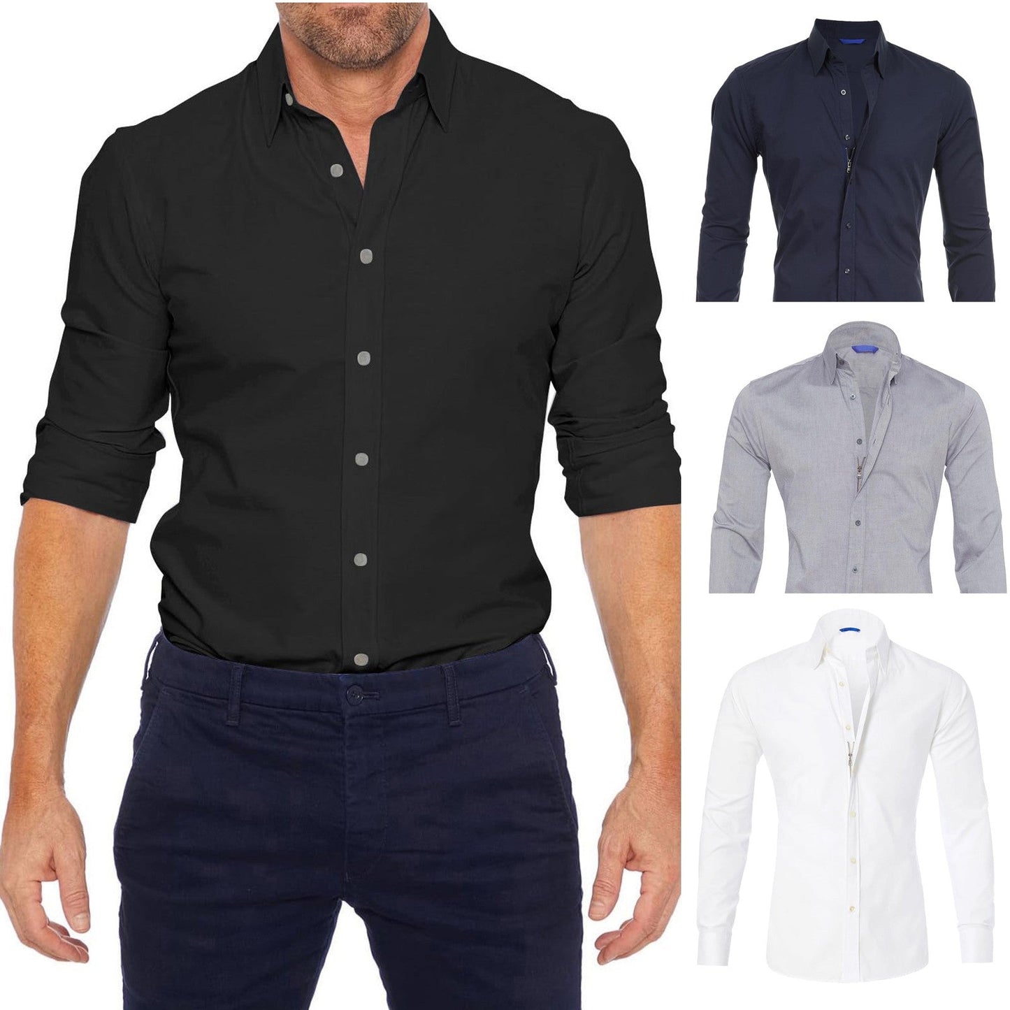 Liam MuscleFit - Oxford Shirt with Zipper