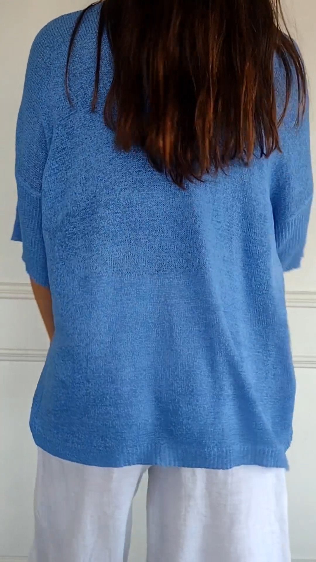 LORENA™ | Cotton Knit top with a V-neck